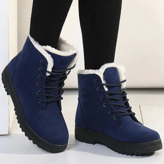 Bottines Orthopédiques Fourrure Bleu